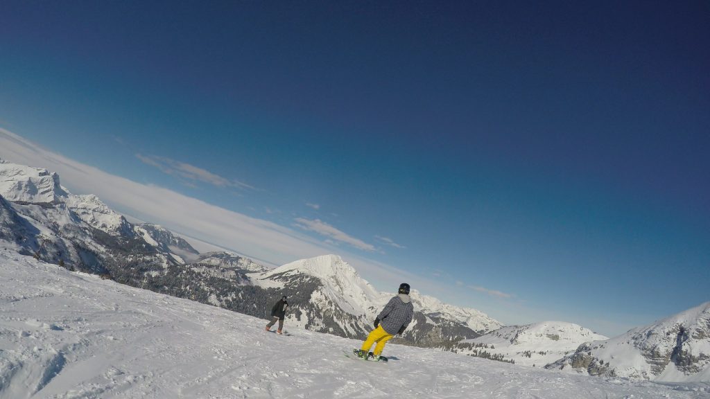 Snowboarding on top of the world