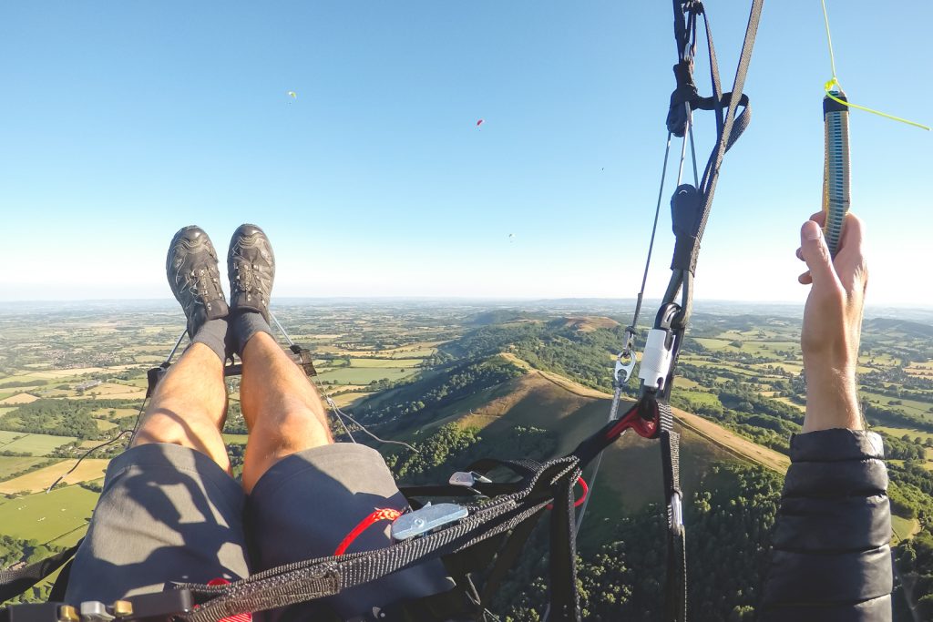 Paragliding over the Malverns